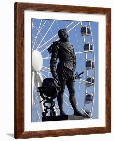 Statue of Sir Francis Drake, Plymouth Hoe, Plymouth, Devon, England, United Kingdom, Europe-Jeremy Lightfoot-Framed Photographic Print