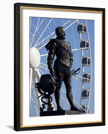 Statue of Sir Francis Drake, Plymouth Hoe, Plymouth, Devon, England, United Kingdom, Europe-Jeremy Lightfoot-Framed Photographic Print