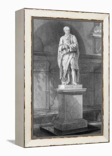 Statue of Sir Isaac Newton, English Mathematician, Astronomer and Physicist, 19th Century-John Le Keux-Framed Premier Image Canvas