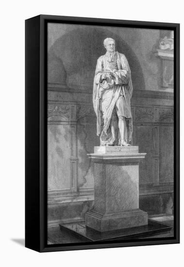 Statue of Sir Isaac Newton, English Mathematician, Astronomer and Physicist, 19th Century-John Le Keux-Framed Premier Image Canvas