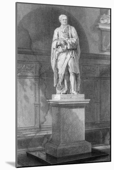 Statue of Sir Isaac Newton, English Mathematician, Astronomer and Physicist, 19th Century-John Le Keux-Mounted Giclee Print