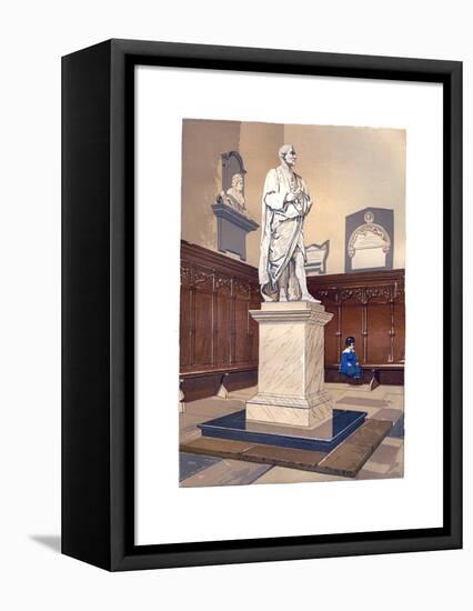 Statue of Sir Isaac Newton in the Chapel of Trinity College, Cambridge, C1850-null-Framed Premier Image Canvas