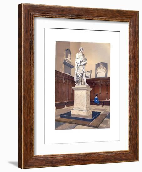 Statue of Sir Isaac Newton in the Chapel of Trinity College, Cambridge, C1850-null-Framed Giclee Print