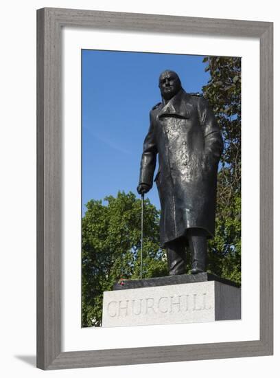 Statue of Sir Winston Churchill, Parliament Square, London, England, United Kingdom, Europe-James Emmerson-Framed Photographic Print