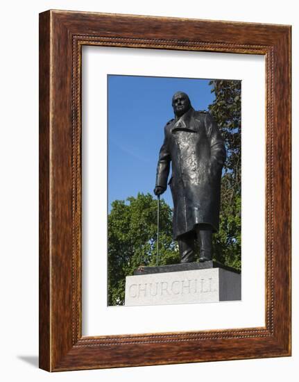 Statue of Sir Winston Churchill, Parliament Square, London, England, United Kingdom, Europe-James Emmerson-Framed Photographic Print