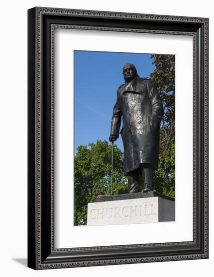 Statue of Sir Winston Churchill, Parliament Square, London, England, United Kingdom, Europe-James Emmerson-Framed Photographic Print