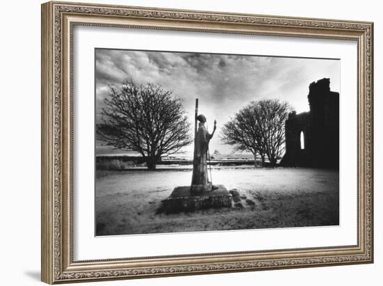 Statue of St Aiden, Lindisfarne Priory, Northumberland, England-Simon Marsden-Framed Giclee Print