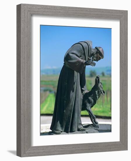 Statue of St. Francis of Assisi at the Viansa Winery, Sonoma County, California, USA-John Alves-Framed Photographic Print