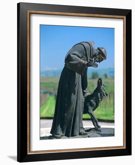 Statue of St. Francis of Assisi at the Viansa Winery, Sonoma County, California, USA-John Alves-Framed Photographic Print