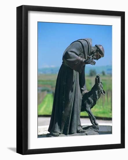 Statue of St. Francis of Assisi at the Viansa Winery, Sonoma County, California, USA-John Alves-Framed Photographic Print