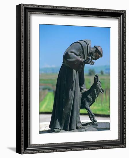 Statue of St. Francis of Assisi at the Viansa Winery, Sonoma County, California, USA-John Alves-Framed Photographic Print