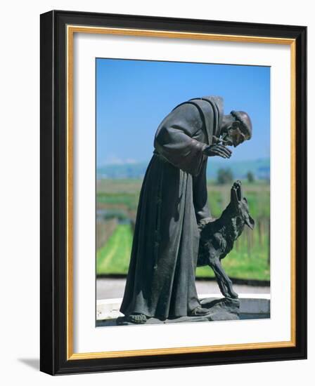 Statue of St. Francis of Assisi at the Viansa Winery, Sonoma County, California, USA-John Alves-Framed Photographic Print