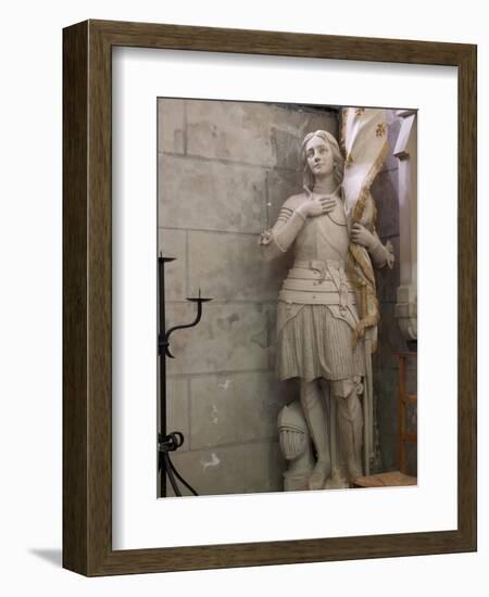 Statue of St. Joan of Arc, Dol Cathedral, Dol De Bretagne, Brittany, France, Europe-Nick Servian-Framed Photographic Print