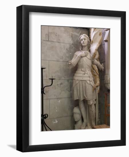 Statue of St. Joan of Arc, Dol Cathedral, Dol De Bretagne, Brittany, France, Europe-Nick Servian-Framed Photographic Print