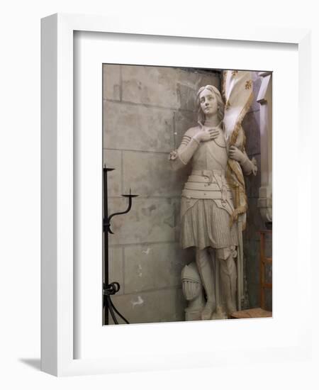 Statue of St. Joan of Arc, Dol Cathedral, Dol De Bretagne, Brittany, France, Europe-Nick Servian-Framed Photographic Print