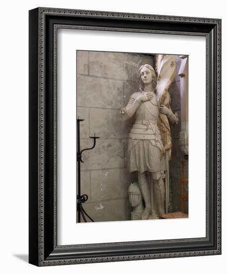 Statue of St. Joan of Arc, Dol Cathedral, Dol De Bretagne, Brittany, France, Europe-Nick Servian-Framed Photographic Print