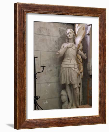 Statue of St. Joan of Arc, Dol Cathedral, Dol De Bretagne, Brittany, France, Europe-Nick Servian-Framed Photographic Print