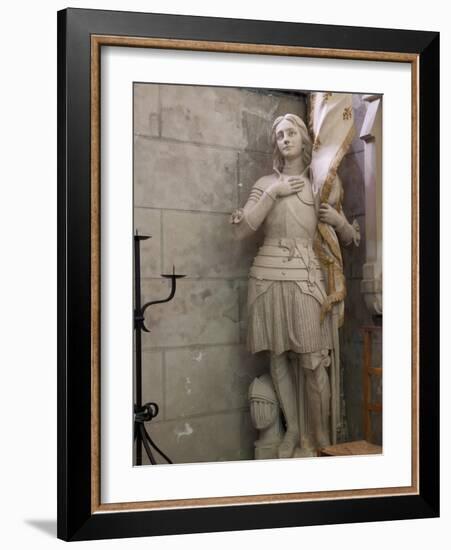 Statue of St. Joan of Arc, Dol Cathedral, Dol De Bretagne, Brittany, France, Europe-Nick Servian-Framed Photographic Print