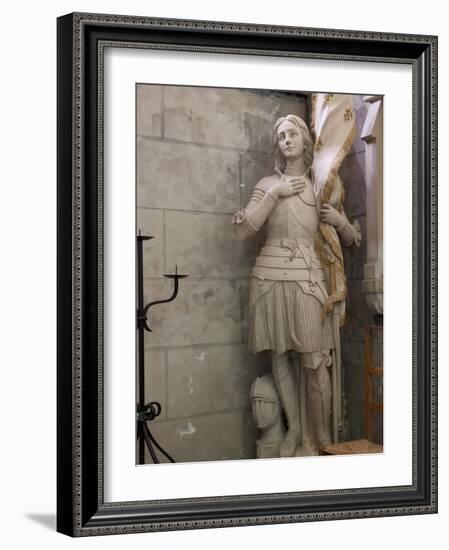 Statue of St. Joan of Arc, Dol Cathedral, Dol De Bretagne, Brittany, France, Europe-Nick Servian-Framed Photographic Print