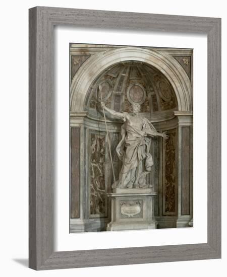 Statue of St. Longinus, at the Base of the Four Pillars Supporting the Dome, 1631-38-Giovanni Lorenzo Bernini-Framed Giclee Print