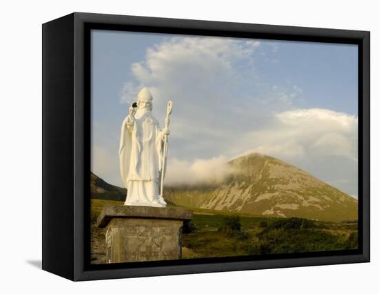 Statue of St. Patrick at the Base of Croagh Patrick Mountain, County Mayo, Connacht, Ireland-Gary Cook-Framed Premier Image Canvas