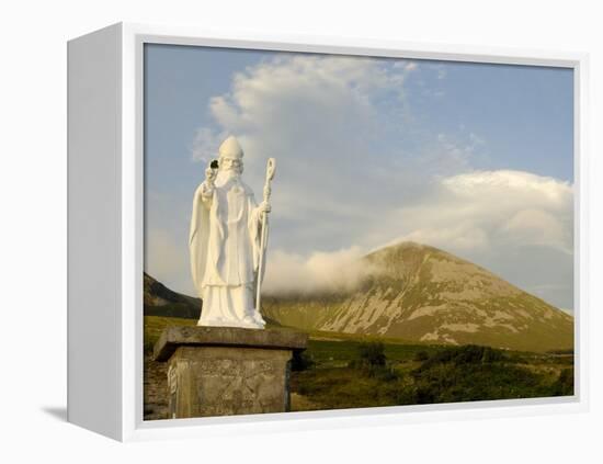 Statue of St. Patrick at the Base of Croagh Patrick Mountain, County Mayo, Connacht, Ireland-Gary Cook-Framed Premier Image Canvas