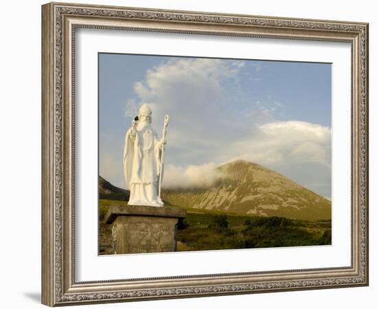 Statue of St. Patrick at the Base of Croagh Patrick Mountain, County Mayo, Connacht, Ireland-Gary Cook-Framed Photographic Print