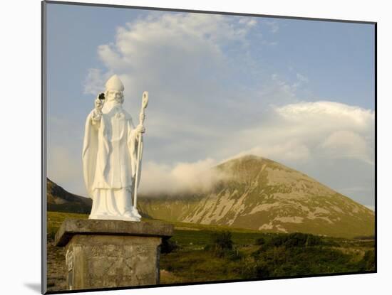 Statue of St. Patrick at the Base of Croagh Patrick Mountain, County Mayo, Connacht, Ireland-Gary Cook-Mounted Photographic Print