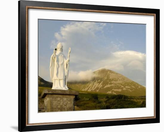 Statue of St. Patrick at the Base of Croagh Patrick Mountain, County Mayo, Connacht, Ireland-Gary Cook-Framed Photographic Print