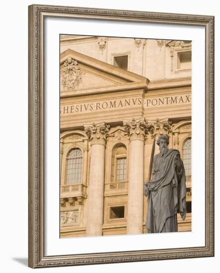 Statue of St. Paul, St. Peter's Basilica, Vatican, Rome, Lazio, Italy, Europe-Marco Cristofori-Framed Photographic Print