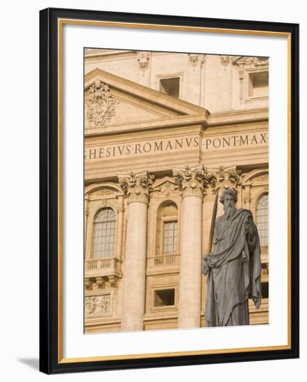 Statue of St. Paul, St. Peter's Basilica, Vatican, Rome, Lazio, Italy, Europe-Marco Cristofori-Framed Photographic Print