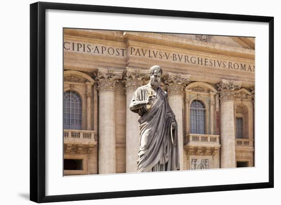 Statue of St. Peter, St. Peter's Piazza, Vatican, Rome, Lazio, Italy, Europe-Simon Montgomery-Framed Photographic Print