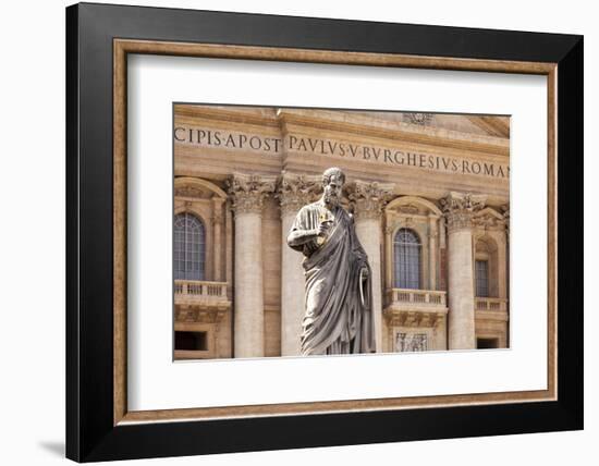 Statue of St. Peter, St. Peter's Piazza, Vatican, Rome, Lazio, Italy, Europe-Simon Montgomery-Framed Photographic Print