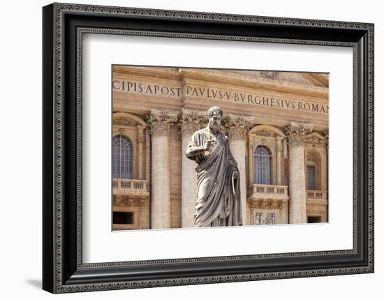 Statue of St. Peter, St. Peter's Piazza, Vatican, Rome, Lazio, Italy, Europe-Simon Montgomery-Framed Photographic Print