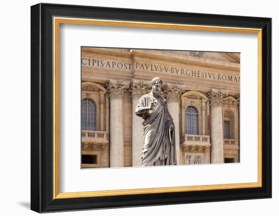 Statue of St. Peter, St. Peter's Piazza, Vatican, Rome, Lazio, Italy, Europe-Simon Montgomery-Framed Photographic Print