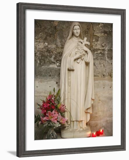 Statue of St.Therese De Lisieux, Semur-En-Auxois, Cote D'Or, Burgundy, France, Europe-Godong-Framed Photographic Print