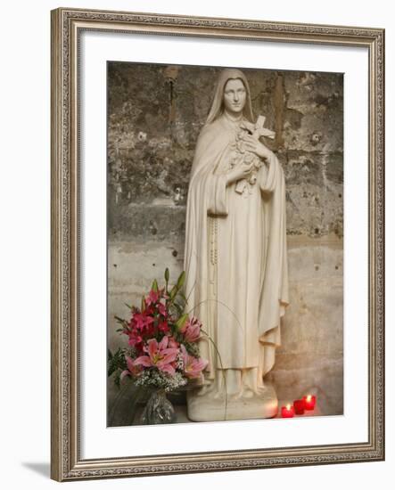 Statue of St.Therese De Lisieux, Semur-En-Auxois, Cote D'Or, Burgundy, France, Europe-Godong-Framed Photographic Print