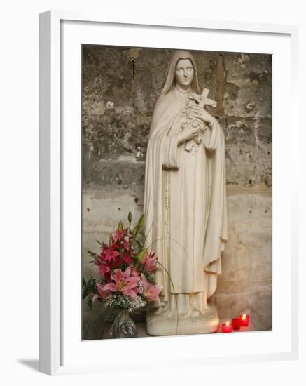 Statue of St.Therese De Lisieux, Semur-En-Auxois, Cote D'Or, Burgundy, France, Europe-Godong-Framed Photographic Print