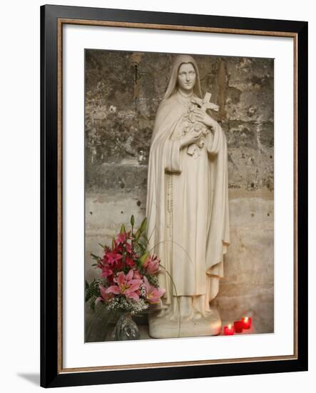 Statue of St.Therese De Lisieux, Semur-En-Auxois, Cote D'Or, Burgundy, France, Europe-Godong-Framed Photographic Print
