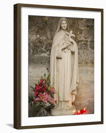 Statue of St.Therese De Lisieux, Semur-En-Auxois, Cote D'Or, Burgundy, France, Europe-Godong-Framed Photographic Print