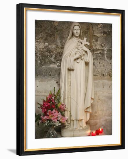 Statue of St.Therese De Lisieux, Semur-En-Auxois, Cote D'Or, Burgundy, France, Europe-Godong-Framed Photographic Print