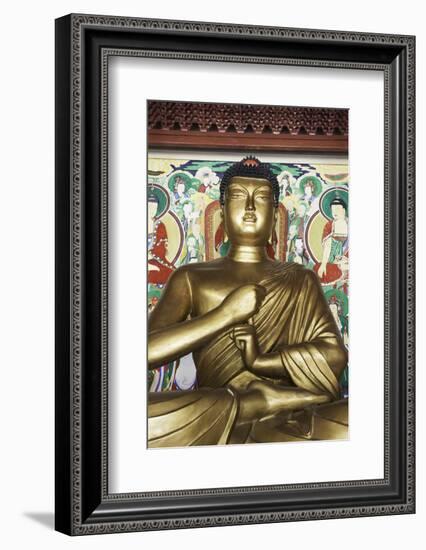 Statue of the Buddha, Pohyon Buddhist Temple, Democratic People's Republic of Korea, N. Korea-Gavin Hellier-Framed Photographic Print