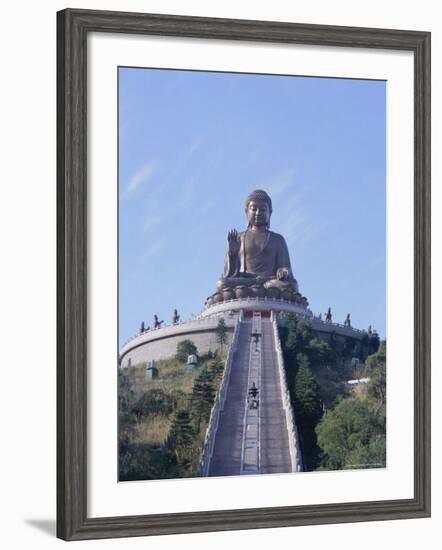 Statue of the Buddha, the Largest in Asia, Po Lin Monastery, Lantau Island, Hong Kong, China, Asia-Adina Tovy-Framed Photographic Print