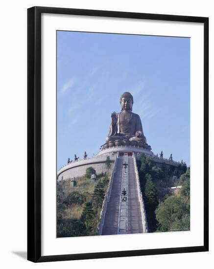 Statue of the Buddha, the Largest in Asia, Po Lin Monastery, Lantau Island, Hong Kong, China, Asia-Adina Tovy-Framed Photographic Print