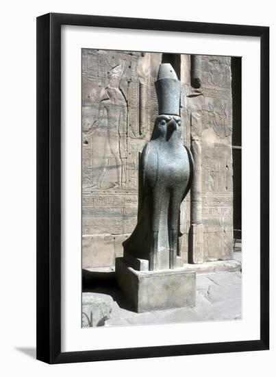 Statue of the god Horus, Temple of Horus, Edfu, Egypt, Ptolemaic Period, c251 BC-c246 BC-Unknown-Framed Giclee Print