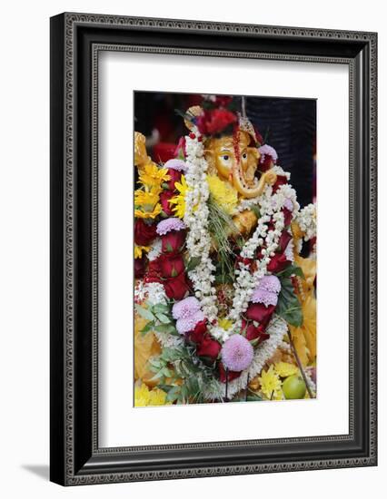 Statue of the Hindu God Ganesh with Garlands, Paris, France, Europe-Godong-Framed Photographic Print