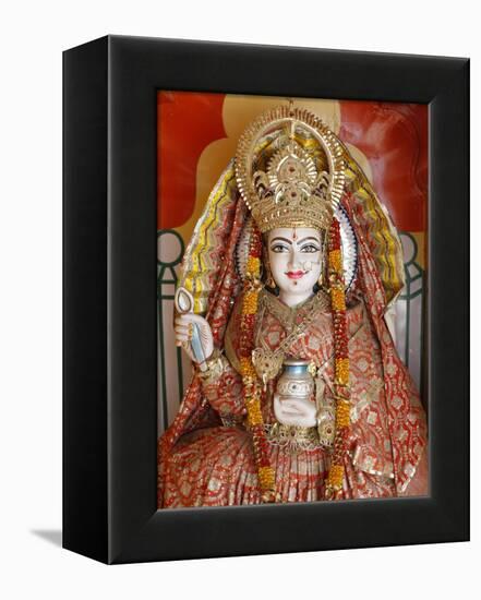 Statue of the Hindu Goddess Annapurna (Parvati) Giving Food, Lakshman Temple, Rishikesh, Uttarakhan-Godong-Framed Premier Image Canvas