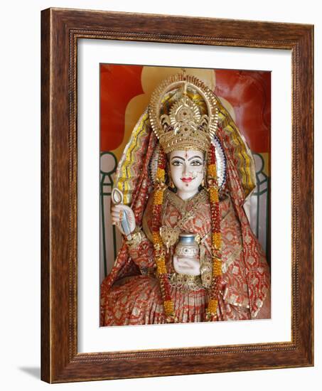 Statue of the Hindu Goddess Annapurna (Parvati) Giving Food, Lakshman Temple, Rishikesh, Uttarakhan-Godong-Framed Photographic Print