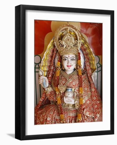 Statue of the Hindu Goddess Annapurna (Parvati) Giving Food, Lakshman Temple, Rishikesh, Uttarakhan-Godong-Framed Photographic Print
