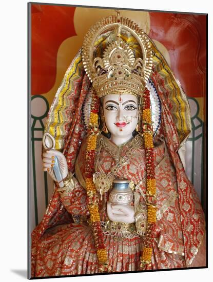 Statue of the Hindu Goddess Annapurna (Parvati) Giving Food, Lakshman Temple, Rishikesh, Uttarakhan-Godong-Mounted Photographic Print